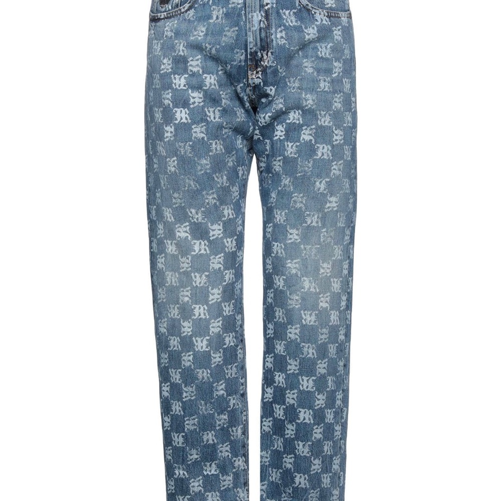 John Richmond Blue Patterned Straight Jeans